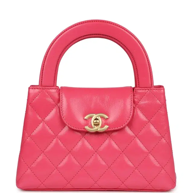 Chanel Chanel Small Kelly Shopper Dark Pink Shiny Aged Calfskin Brushed Gold Hardware