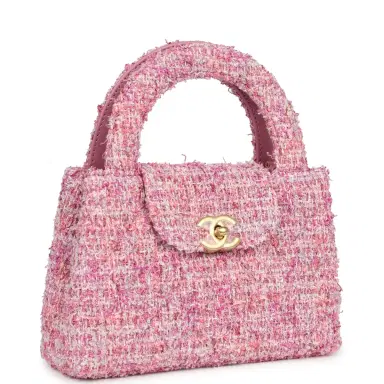Chanel Chanel Small Kelly Shopper Pink Tweed Brushed Gold Hardware | Thumbnail 2 Chanel Chanel Small Kelly Shopper Pink Tweed Brushed Gold Hardware | Thumbnail 2