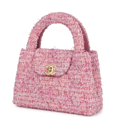 Chanel Chanel Small Kelly Shopper Pink Tweed Brushed Gold Hardware | Thumbnail 3 Chanel Chanel Small Kelly Shopper Pink Tweed Brushed Gold Hardware | Thumbnail 3