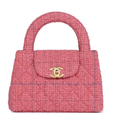 Chanel Chanel Small Kelly Shopper Pink Tweed Brushed Gold Hardware | Thumbnail 1 Chanel Chanel Small Kelly Shopper Pink Tweed Brushed Gold Hardware | Thumbnail 1