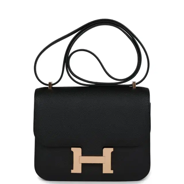 hermes Hermes Constance 18 Black Epsom Rose Gold Hardware