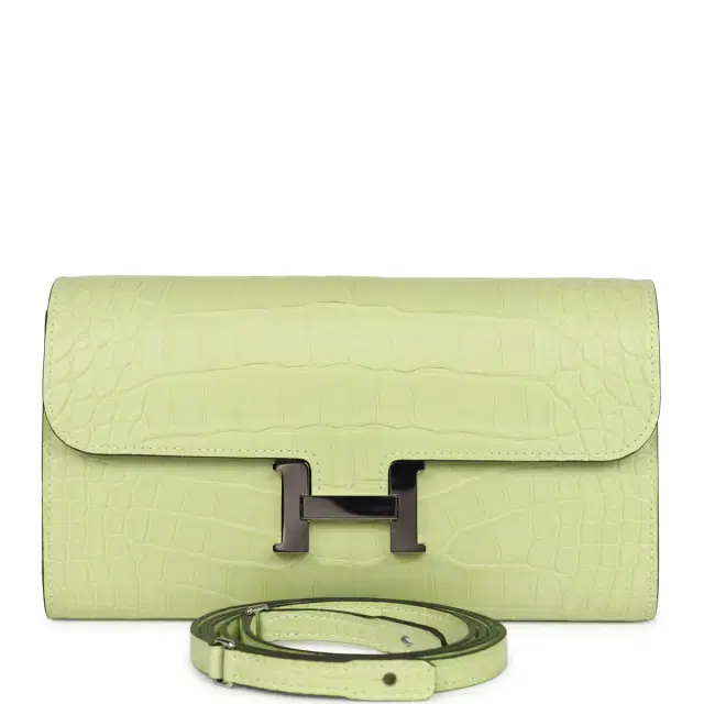 hermes Hermes Constance Wallet To Go Jaune Bourgeon Matte Alligator Palladium Hardware