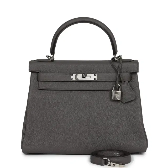 hermes Hermes Kelly Retourne 28 Etain Togo Palladium Hardware