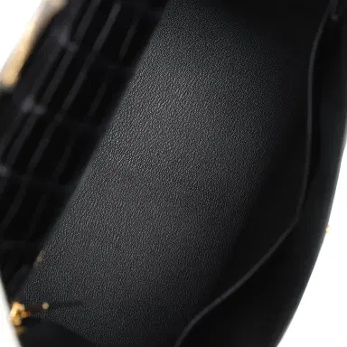 HERMÈS Hermes Kelly Sellier 28 Black Shiny Alligator Gold Hardware | Thumbnail 8