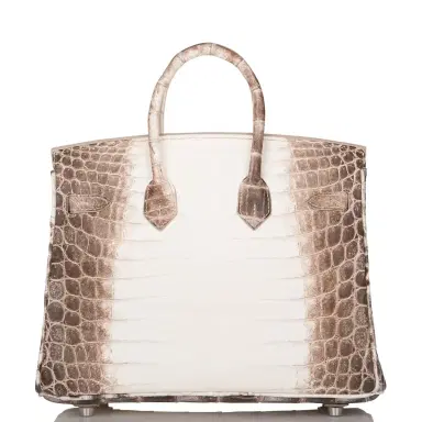 HERMÈS Hermes White Matte Niloticus Himalaya Crocodile Birkin 25cm | Thumbnail 4