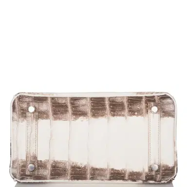 HERMÈS Hermes White Matte Niloticus Himalaya Crocodile Birkin 25cm | Thumbnail 6
