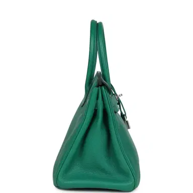 HERMÈS Pre-Owned Hermes Birkin 30 Vert Vertigo Clemence Palladium Hardware | Thumbnail 3 HERMÈS Pre-Owned Hermes Birkin 30 Vert Vertigo Clemence Palladium Hardware | Thumbnail 3