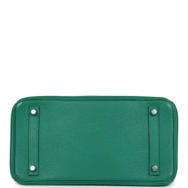 HERMÈS Pre-Owned Hermes Birkin 30 Vert Vertigo Clemence Palladium Hardware | Thumbnail 6 HERMÈS Pre-Owned Hermes Birkin 30 Vert Vertigo Clemence Palladium Hardware | Thumbnail 6