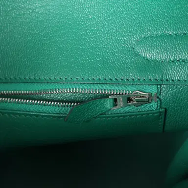 HERMÈS Pre-Owned Hermes Birkin 30 Vert Vertigo Clemence Palladium Hardware | Thumbnail 9 HERMÈS Pre-Owned Hermes Birkin 30 Vert Vertigo Clemence Palladium Hardware | Thumbnail 9