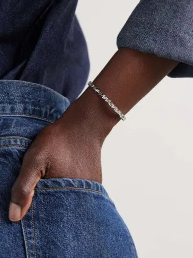 Suzanne Kalan 18-karat White Gold Diamond Cuff | Thumbnail 2