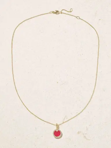 David Yurman Petite Elements 18-karat Gold, Rhodonite And Diamond Necklace | Thumbnail 4 David Yurman Petite Elements 18-karat Gold, Rhodonite And Diamond Necklace | Thumbnail 4
