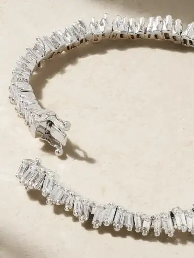 Suzanne Kalan 18-karat White Gold Diamond Tennis Bracelet | Thumbnail 3