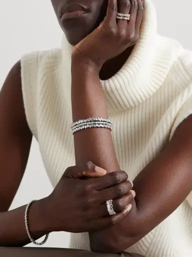 Suzanne Kalan 18-karat White Gold Diamond Tennis Bracelet | Thumbnail 5