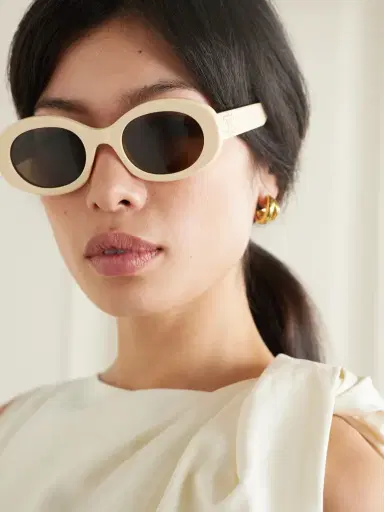 CELINE Eyewear Triomphe Oval-frame Acetate Sunglasses | Thumbnail 2