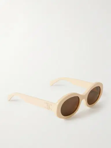 CELINE Eyewear Triomphe Oval-frame Acetate Sunglasses | Thumbnail 3