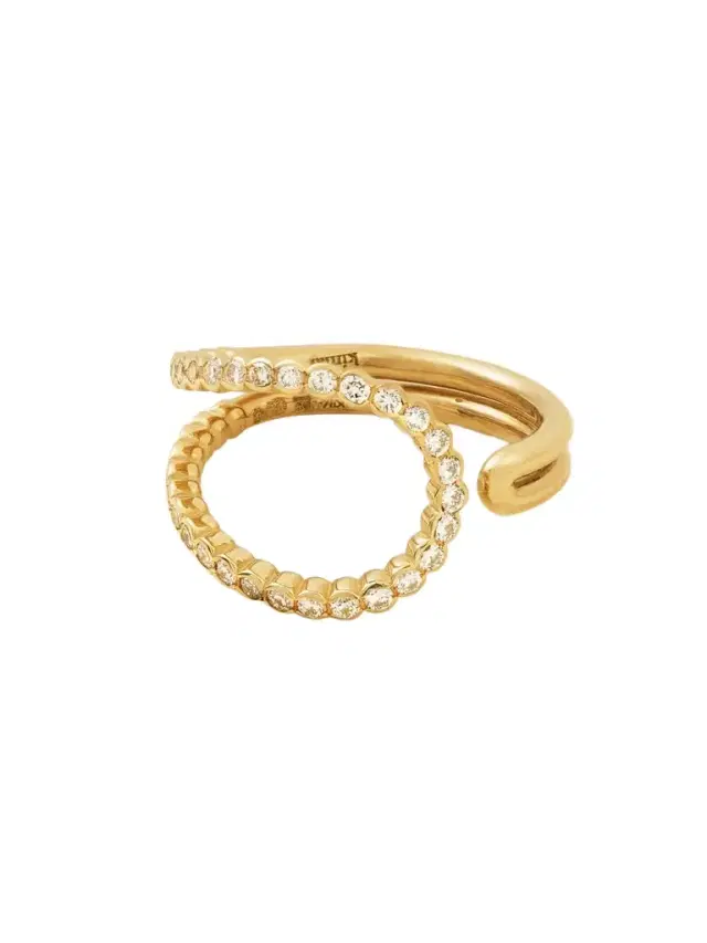 Wave 18-karat Recycled Gold Laboratory-grown Diamond Ring