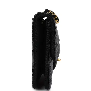 Chanel Vintage Chanel Small Flap Bag Black Sequin Gold Hardware | Thumbnail 3 Chanel Vintage Chanel Small Flap Bag Black Sequin Gold Hardware | Thumbnail 3