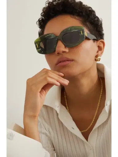 Loewe Screen Square-frame Marbled Acetate Sunglasses | Thumbnail 2