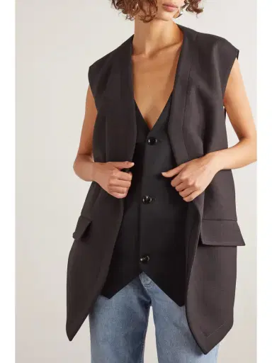 Bottega Veneta Cotton-blend Crepe Vest | Thumbnail 3 Bottega Veneta Cotton-blend Crepe Vest | Thumbnail 3