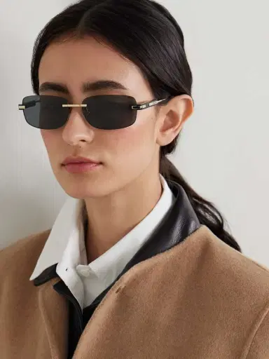 PRADA EYEWEAR Rimless Rectangle-frame Silver And Gold-tone And Acetate Sunglasses | Thumbnail 2 PRADA EYEWEAR Rimless Rectangle-frame Silver And Gold-tone And Acetate Sunglasses | Thumbnail 2
