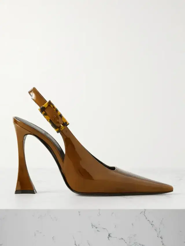 Dune Patent-leather Slingback Pumps
