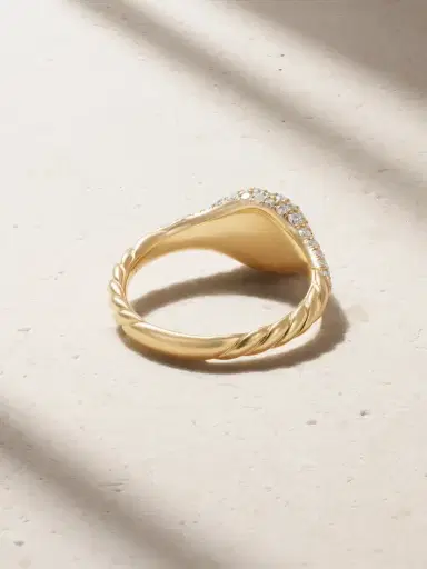 David Yurman Petite Pavé 18-karat Gold Diamond Pinky Ring | Thumbnail 3 David Yurman Petite Pavé 18-karat Gold Diamond Pinky Ring | Thumbnail 3