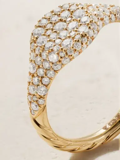 David Yurman Petite Pavé 18-karat Gold Diamond Pinky Ring | Thumbnail 4 David Yurman Petite Pavé 18-karat Gold Diamond Pinky Ring | Thumbnail 4