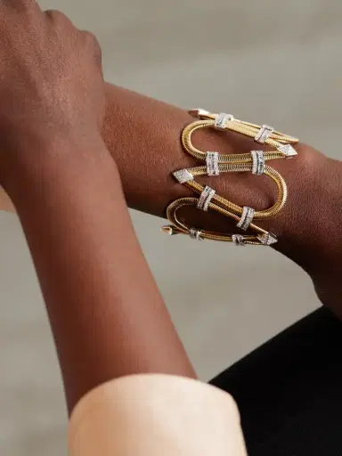 Nikos Koulis Feelings 18-karat Yellow And White Gold Diamond Bracelet | Thumbnail 2