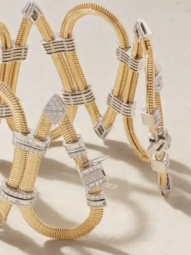 Nikos Koulis Feelings 18-karat Yellow And White Gold Diamond Bracelet | Thumbnail 3