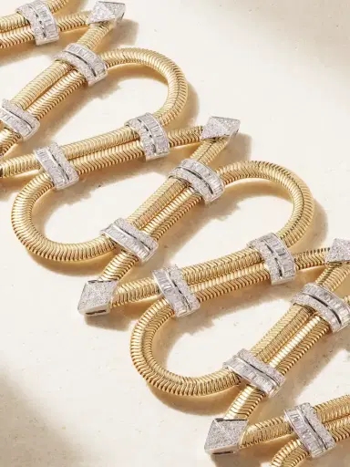 Nikos Koulis Feelings 18-karat Yellow And White Gold Diamond Bracelet | Thumbnail 4