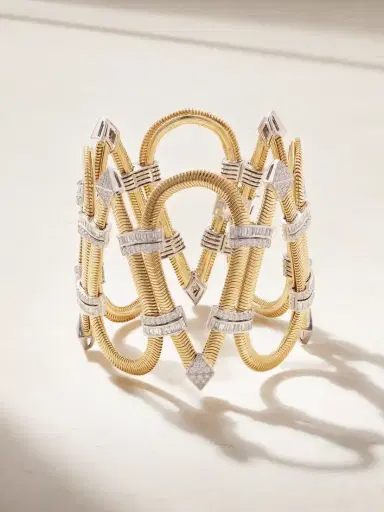 Nikos Koulis Feelings 18-karat Yellow And White Gold Diamond Bracelet | Thumbnail 1