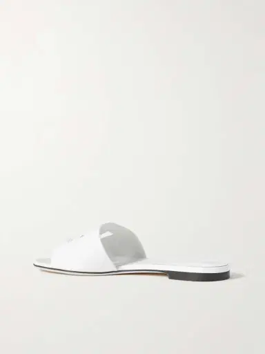 Dolce & Gabbana Bianca Cutout Leather Slides | Thumbnail 3 Dolce & Gabbana Bianca Cutout Leather Slides | Thumbnail 3