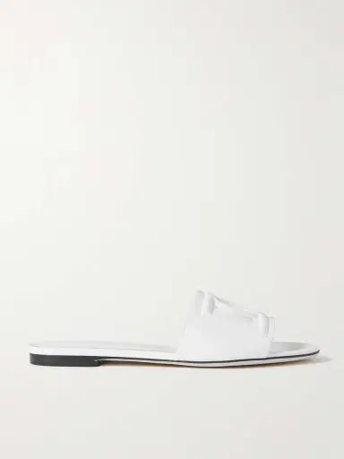 Dolce & Gabbana Bianca Cutout Leather Slides | Thumbnail 5 Dolce & Gabbana Bianca Cutout Leather Slides | Thumbnail 5