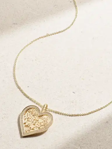 Sydney Evan Icon Wallpaper Heart 14-karat Gold Diamond Necklace | Thumbnail 1 Sydney Evan Icon Wallpaper Heart 14-karat Gold Diamond Necklace | Thumbnail 1