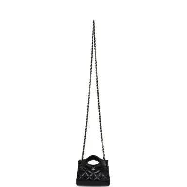 Chanel Chanel Micro 31 Shopper Black Shiny Lambskin Light Gold Hardware | Thumbnail 7 Chanel Chanel Micro 31 Shopper Black Shiny Lambskin Light Gold Hardware | Thumbnail 7