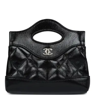 Chanel Chanel Micro 31 Shopper Black Shiny Lambskin Light Gold Hardware | Thumbnail 1 Chanel Chanel Micro 31 Shopper Black Shiny Lambskin Light Gold Hardware | Thumbnail 1