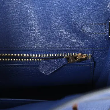 HERMÈS Hermes Birkin 25 Bleu Saphir Taurillion Novillo and Bleu Marine Matte Alligator Touch Rose Gold Hardware | Thumbnail 9