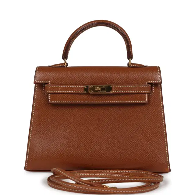 Vintage Hermes Micro Kelly 15 Sellier Gold Courchevel Gold Hardware