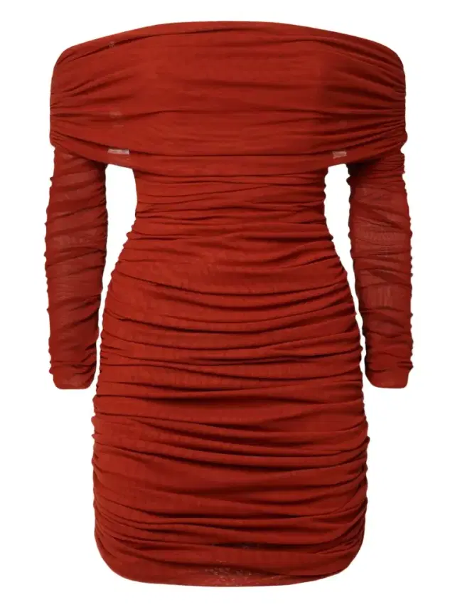 Strapless Ruched Stretch-tulle Mini Dress