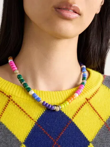 Martha Calvo Optimist Gold-plated, Pearl, Enamel And Crystal Necklace | Thumbnail 2