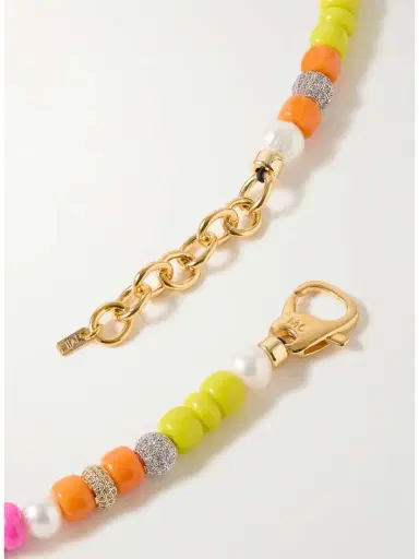 Martha Calvo Optimist Gold-plated, Pearl, Enamel And Crystal Necklace | Thumbnail 3