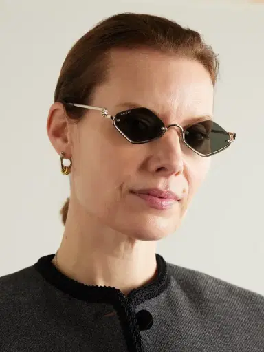 Gucci Eyewear Hexagon-frame Gold-tone Sunglasses | Thumbnail 2 Gucci Eyewear Hexagon-frame Gold-tone Sunglasses | Thumbnail 2