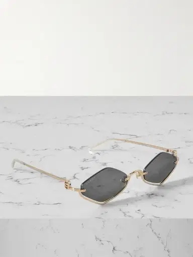 Gucci Eyewear Hexagon-frame Gold-tone Sunglasses | Thumbnail 1 Gucci Eyewear Hexagon-frame Gold-tone Sunglasses | Thumbnail 1