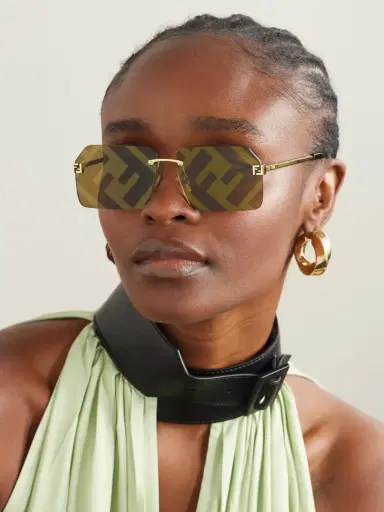 FENDI EYEWEAR Fendi Sky Rimless Rectangle-frame Gold-tone Sunglasses | Thumbnail 2 FENDI EYEWEAR Fendi Sky Rimless Rectangle-frame Gold-tone Sunglasses | Thumbnail 2