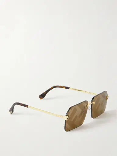 FENDI EYEWEAR Fendi Sky Rimless Rectangle-frame Gold-tone Sunglasses | Thumbnail 3 FENDI EYEWEAR Fendi Sky Rimless Rectangle-frame Gold-tone Sunglasses | Thumbnail 3