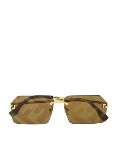 FENDI EYEWEAR Fendi Sky Rimless Rectangle-frame Gold-tone Sunglasses | Thumbnail 1 FENDI EYEWEAR Fendi Sky Rimless Rectangle-frame Gold-tone Sunglasses | Thumbnail 1