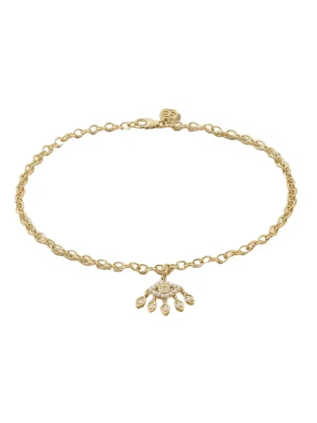 Sydney Evan Evil Eye 14-karat Gold Diamond Anklet