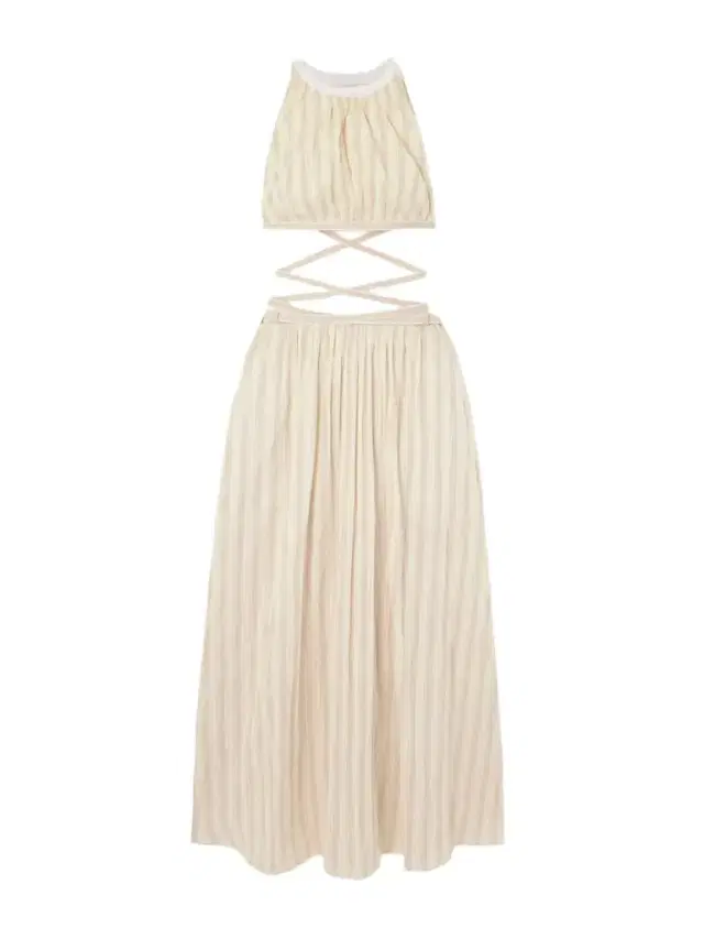 Cutout Striped Cotton And Silk-blend Maxi Dress