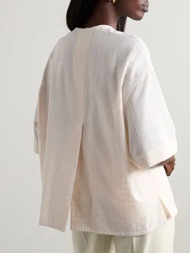 Loro Piana Checked Metallic Cotton-blend Voile Blouse | Thumbnail 4 Loro Piana Checked Metallic Cotton-blend Voile Blouse | Thumbnail 4