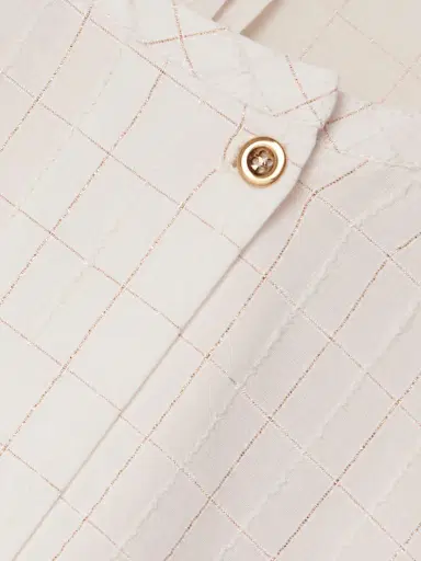 Loro Piana Checked Metallic Cotton-blend Voile Blouse | Thumbnail 5 Loro Piana Checked Metallic Cotton-blend Voile Blouse | Thumbnail 5